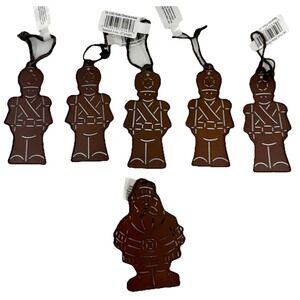 Lot (6) 2006 Provo Craft Rustic Metal Christmas Ornaments Soldiers &‎ Santa NWT